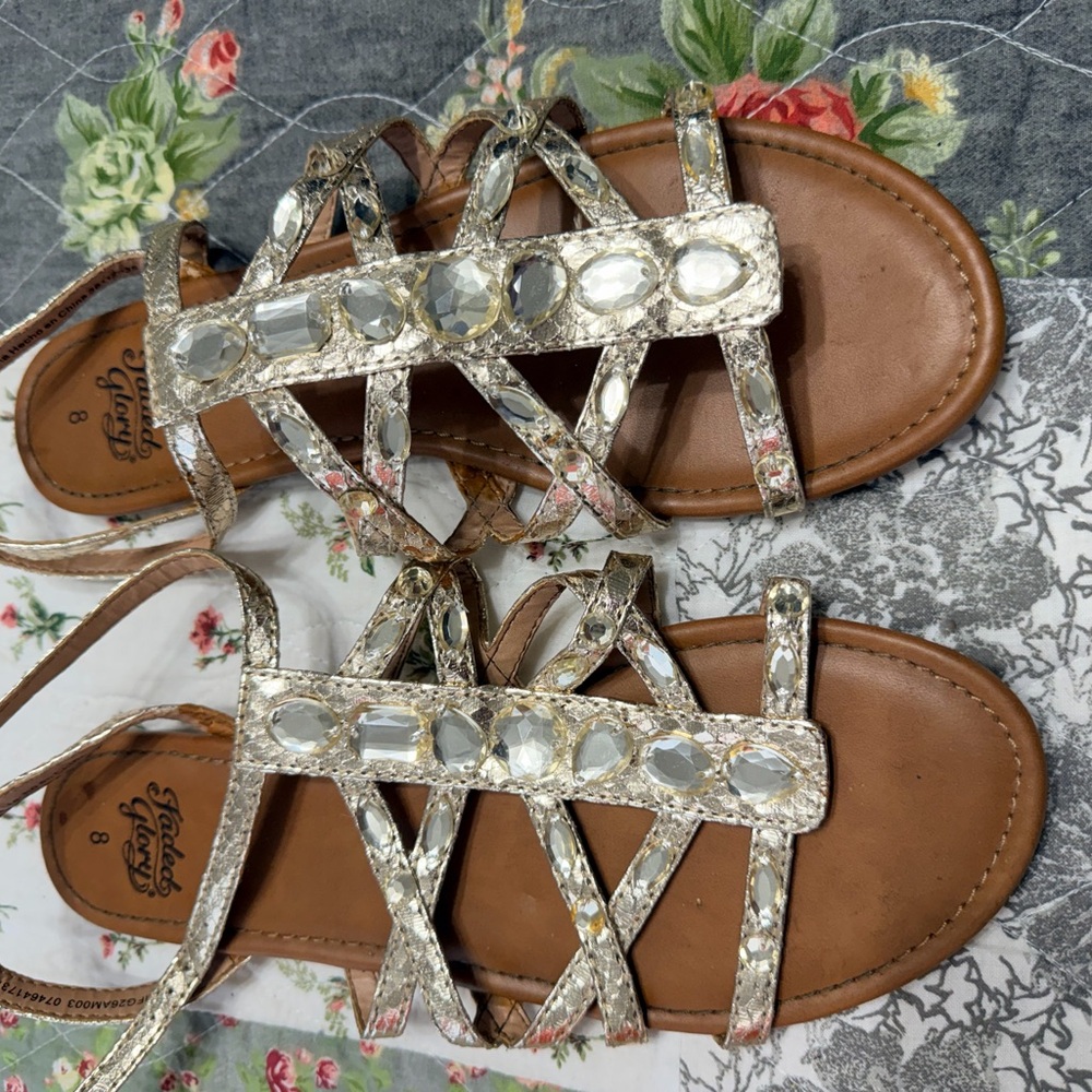 Faded Glory Women's Sandals with Crystal Straps